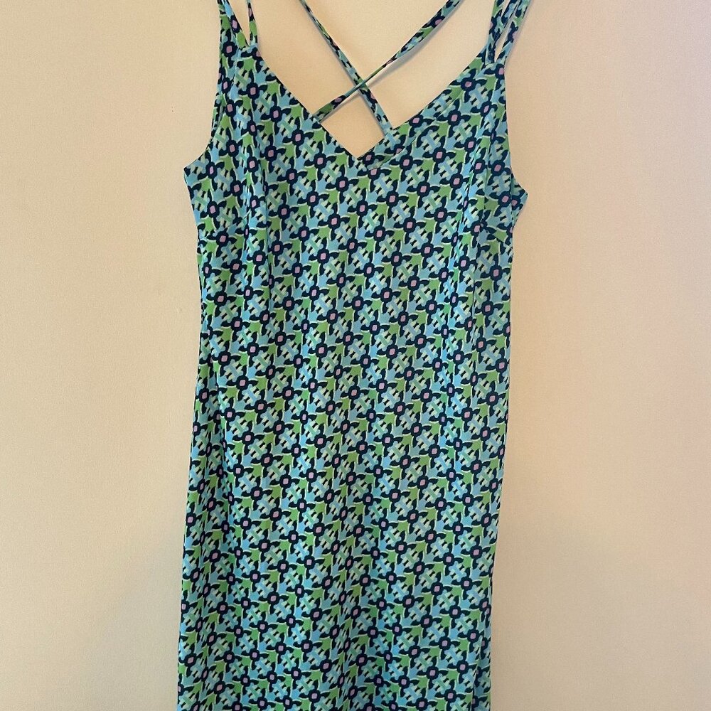 Colorful, Lightweight River Island Mini Summer Dress W/ Criss Cross Strap Detail